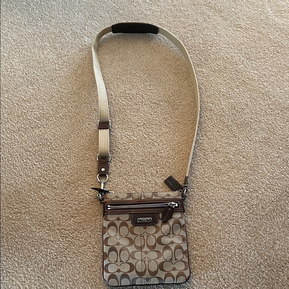 COACH Tan and Brown Crossbody Bag